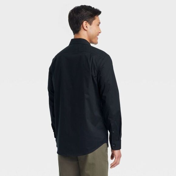 Goodfellow & Co -  Men's Performance Button-Down Shir Black - Picture 2 of 4